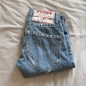 True Religion Women's Light Blue Straight Leg Jeans